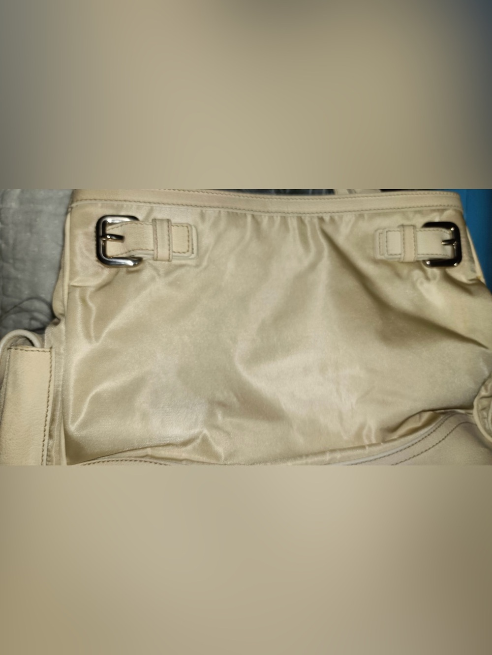 Prada Cream Nylon and Leather Shoulder Bag - Picture 5 of 16